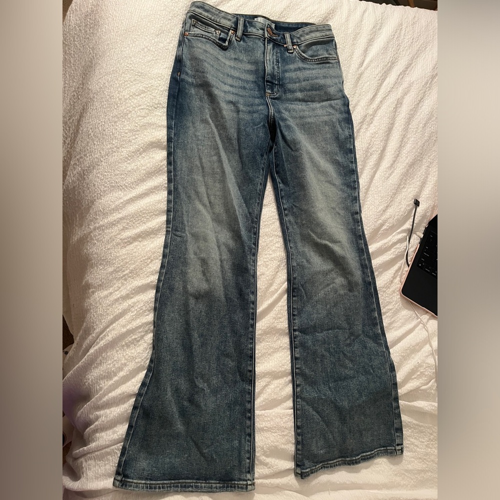 LC Lauren Conrad Blue Flare Wide Leg Jeans